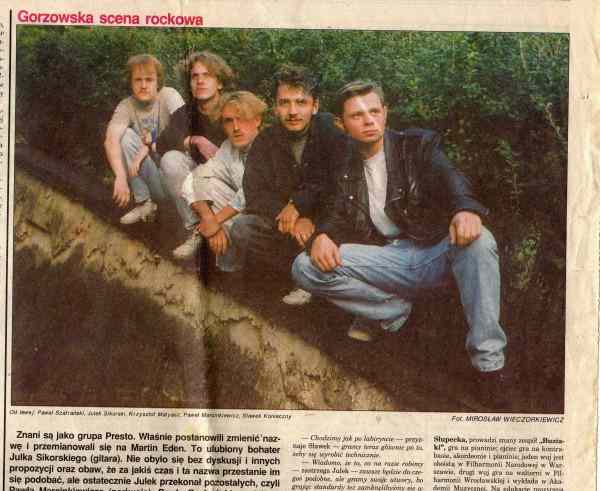 Pav with the band, Martin Eden 1989 - 90